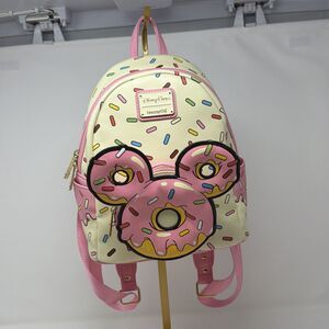 Disney Parks Loungefly Mickey Donut Mini Backpack Disney Eats RARE VAULTED Pink